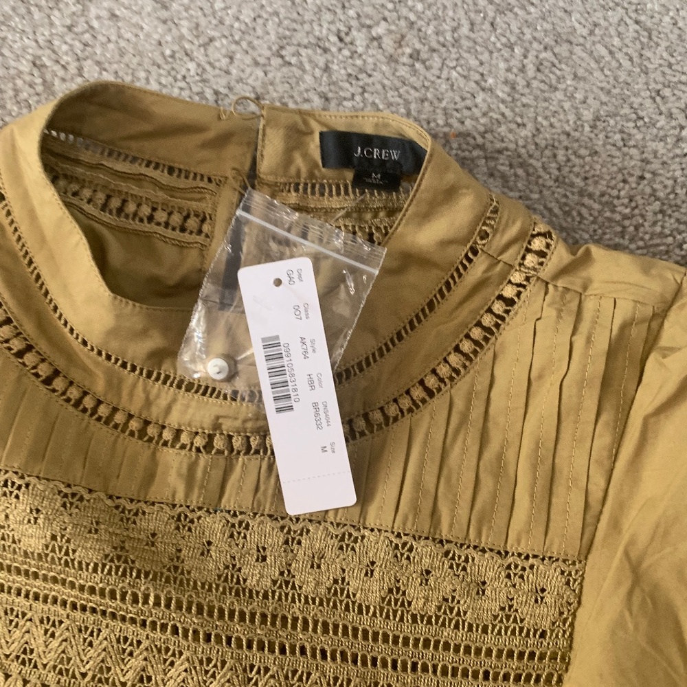 J. Crew Women's Embroidered Lace Ruffle Top - Size Medium - Picture 2 of 5